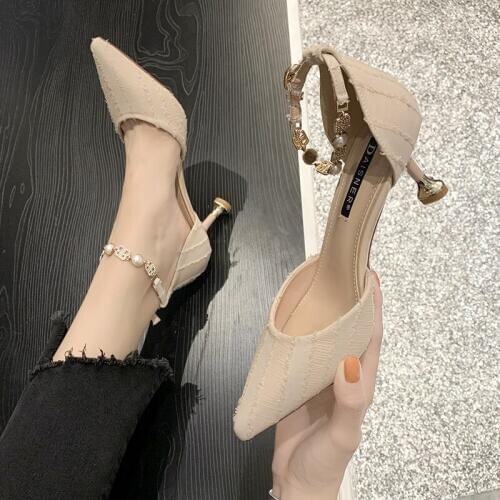 2020 Women Pumps Sexy High Heels Fashion Wedding Female Shoes buckle Pumps Women Shoes Party Shoes Women Thin Heels U14-09