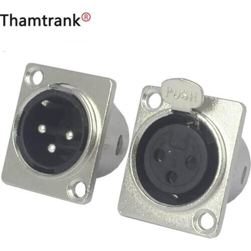 10pcs/lot XLR Connector 3 Pin Male / Female XLR Panel Mount Nickel Plated XLR Male Plug Jack Wire Connector Wholesale