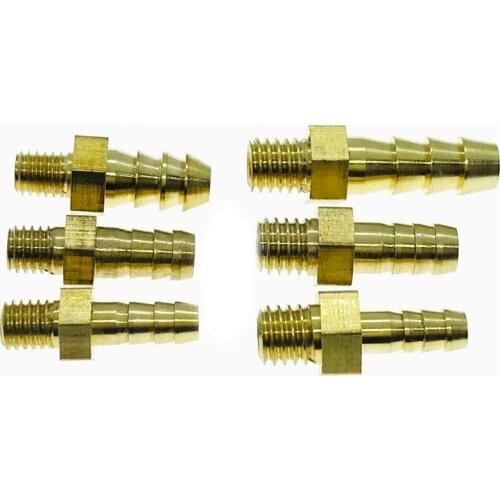 2.5 3 4 5 6 8 10 12mm Hose Barb M3/4/5/6/8 /10/12/14/16 Metric Male Mini Brass Hosetail Pipe Fitting Connector Water Home Garden