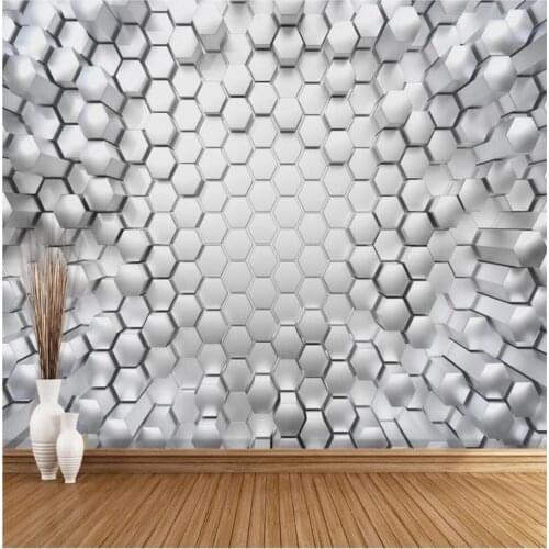 3D Stereo Abstract Geometric wallpapers Stereo Background Wall Mural 3d murals wallpaper for living room