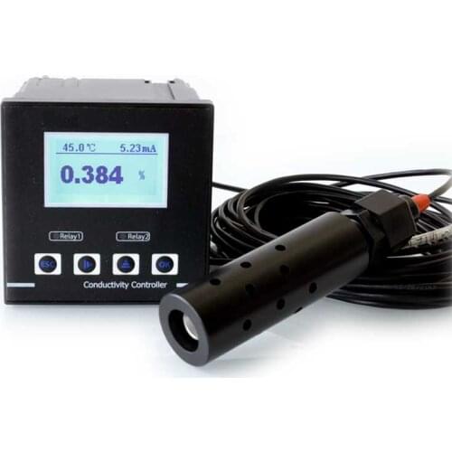 4~20mA RS485 Modbus Salinity Controller Meter Real Time Industrial Monitor English Settings relay upper lower limit control