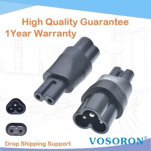 IEC 320 C6 to C7 Power Adapter Converter IEC 3Pin Male to 2Pin Female Connector C6-C7 Chassis Server Conversion Plug