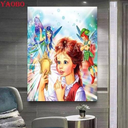 DIY Diamond Painting Cross Stitch Cartoon butterfly fairy Rhinestones Crystal Needlework 5D Diamond Embroidery Diamond Mosaic