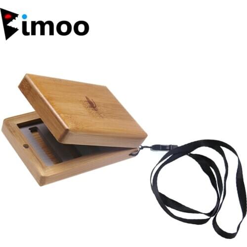 Bimoo Small Bamboo Made Fishing Fly Box Nymph Fly Case Gift Case Double Faced Pocket Fly Cases 98mmX70mmX30mm