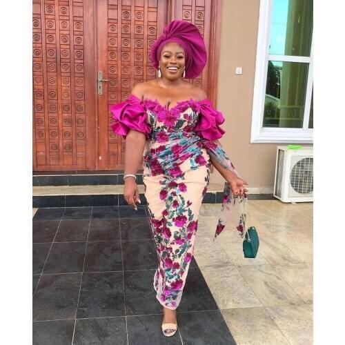 Wholesale Price High Quality Sequins Lace Fabric Embroidery Tulle Lace Trim Party Dress For African Lace Fabric Fuchsia XX4565