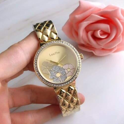 Fashion Brand Women Watches Silver Gold Rose Stainless Steel Flower Watch Ladies Quartz Watch Female Clock Reloj Mujer