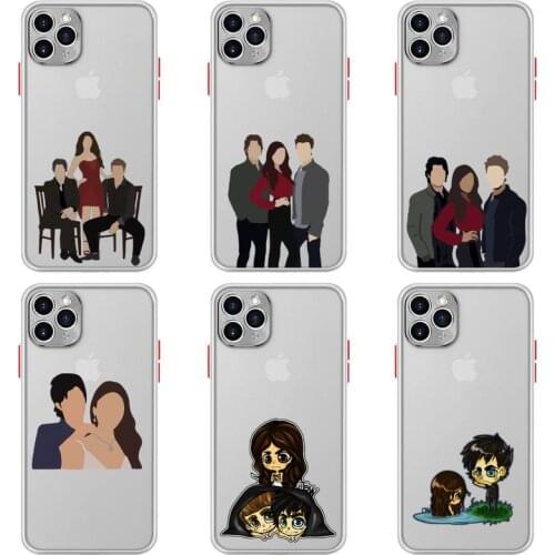 The Vampire Diaries Damon Phone Case For iphone 12 11 Pro Max Mini XS 8 7 Plus X SE 2020 XR Matte Transparent Light white Cover