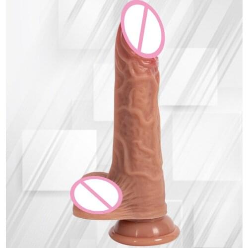 Simulation Penis Liquid Double Layer Silicone Female Masturbation Dildo Couple Flirting Glans Stimulating Games Adult Products