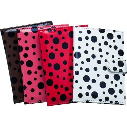 40PCS / LOT Dots Printed personalised Passport Cover PU Passport Ticket Holder Wholesale