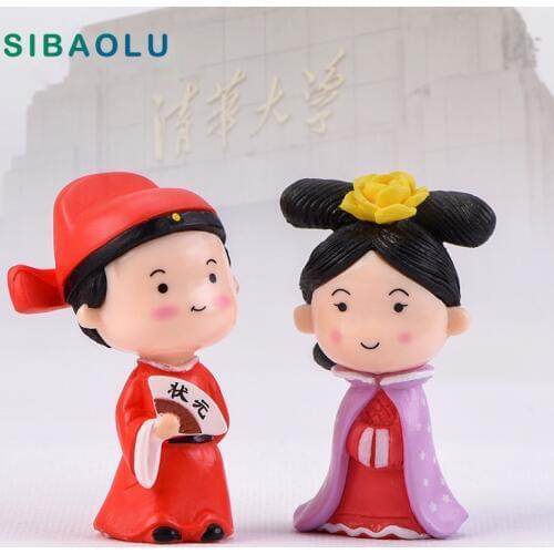 Chinese Champion Princess Wedding figurine cartoon character fairy garden home miniature ornament desk decoration DIY accessory