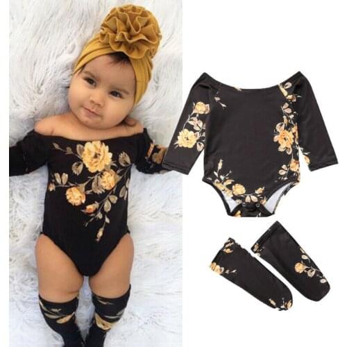 0-24M Newborn Toddler Baby Girl Floral Romper Spring Costume for baby girl 2020 Casual Baby Boy Clothes Long Sleeve 3pcs