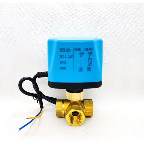 1/2" Brass Electric Ball Valve Two Wire Three Way Normally Closed Normally Open 220V 24V 12V Switch Valve Water Valve