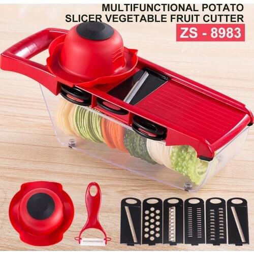 Multifuction Quick Done Mandoline Slicer Vegetable Cutter Stainless Steel Blade Manual Potato Onion Peeler Carrot Grater Dicer