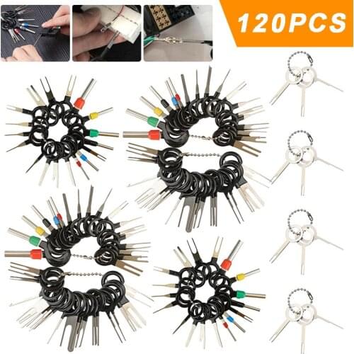 120pcs Car Wire Connector Removal Terminal Tools Kit Pin Extractor Connector Release Pin Puller For Car Plug Repair Tool
