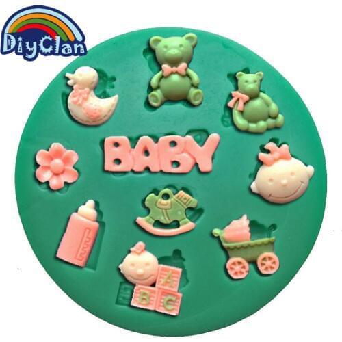 New silicone fondant cake molds cake decorating tools candy handmade soap mold baby sugar craft tools chocolate mould F0580BB30