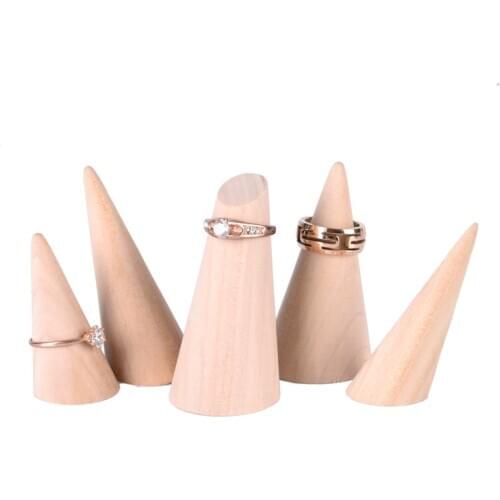 New Fashion Solid Wood Ring Display Holder 5 Style Ring Display Finger Point Wood Jewelry Display