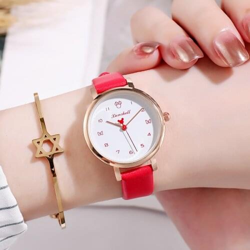 2021New Arrival Fashion Simple Women Watches For Ladies Girls Brand Luxury Student Cute Wristwatch Leather Strap Female Clock