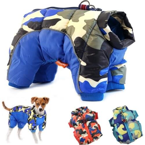 Solid Color Winter Dog Clothes Soft Warm Puppy Jumpsuit Warm Coat Waterproof For Small Dogs ropa de invierno para perros