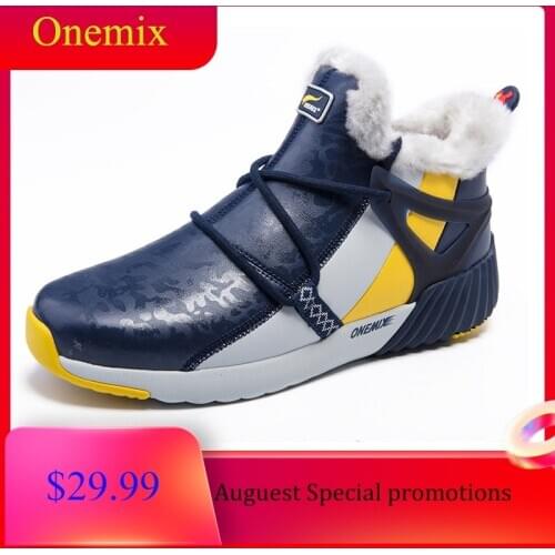 ONEMIX 2020 Hiking Shoes Women Boots High Top Winter Comfortable Warm Fur Slip-on Unisex Sneakers Ladies Casual Snow Ankle Boots