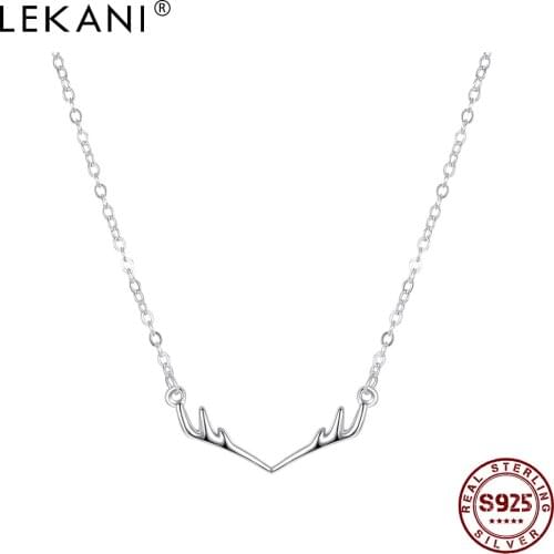 LEKANI Necklace For Women S925 Sterling Silver Antlers Necklace Means All The Way With You Valentines Day Gift Fine Jewelry