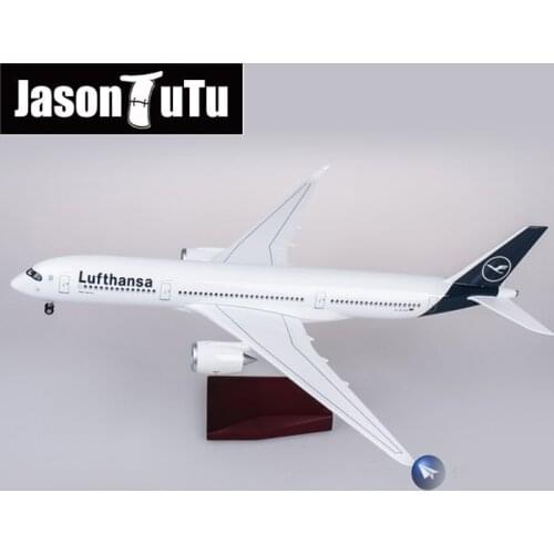 JASON TUTU 47cm Lufthansa Airbus A350 Airplane Model Aircraft 1/160 Scale Diecast Resin Light and Wheel Plane Gift Collection