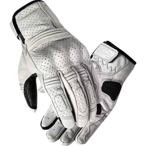 Touchscreen Leather Full Finger Motorcycle Gloves Breathable Wearable Motocross Enduro Glove Shockproof Pads Protective Glove