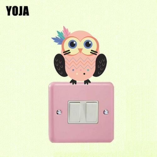 YOJA Lovely Colored Cartoon Owl Switch Living Room Bedroom Wall Personalized Decor 10SS0239