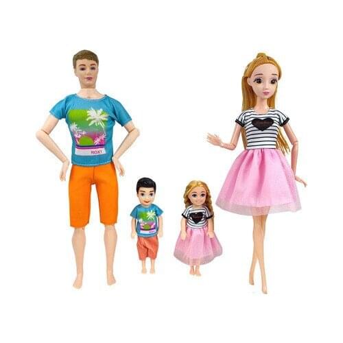 Fits 5.5-Inch And 30cm Girl Barbiess Babys Clothes Barbiess Cute Fashion Parent Child Four Piece Set Doll Accessories