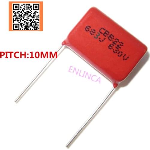 10pcs 630V 68NF 683J 100NF 0.1UF 104J 150NF 0.15UF 154J PITCH 10MM 630V Pitch 10mm 5% DIP CBB Polypropylene film capacitor