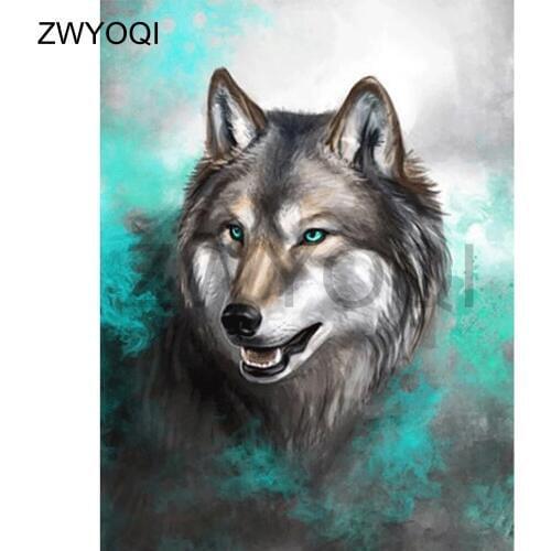 Full Square Diamond embroidery Wolf animal Full Round Diamond painting Cross stitch Wolf animal DIY3D Diamond mosaic Wolf animal