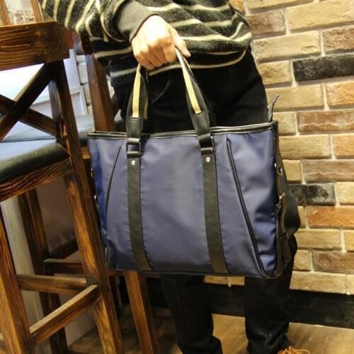New Men High Capacity Oxford Cloth Nylon Briefcase Casual Fashion Business Single Shoulder Crossbody Bag Simple Laptop Bag