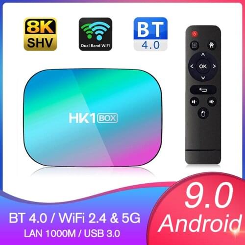 Smart tv box Android 9.0 hk1 box iptv box Amlogic S905X3 8K Dual Wifi Fast smart ip tv Set top box PK HK1MAX H96 4g 32g 64g
