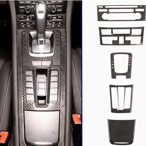 Real Carbon Fiber For Porsche 718 911 2012-2019 Car Accessories Central Control Multimedia Button Decorative Frame Trim