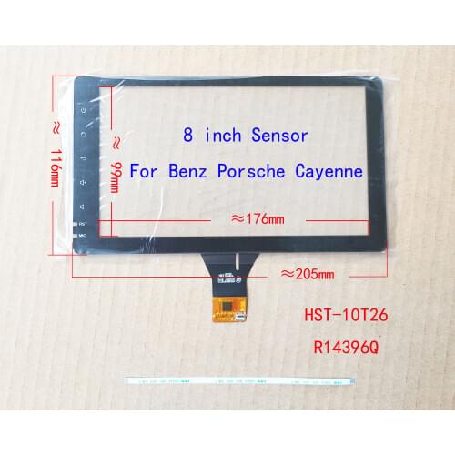8 inch Touch Glass Screen Sensors, digitizers Touch Panel For Car radio PORSCHE Cayenne Benz HST 102T26-R143960 Q 6Pin