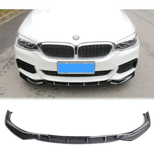Black Carbon Fiber Look Front Lip Bumper Splitter Body Kit Spoiler For BMW 5 Series G30 G31 G38 540i M Sport Car Styling