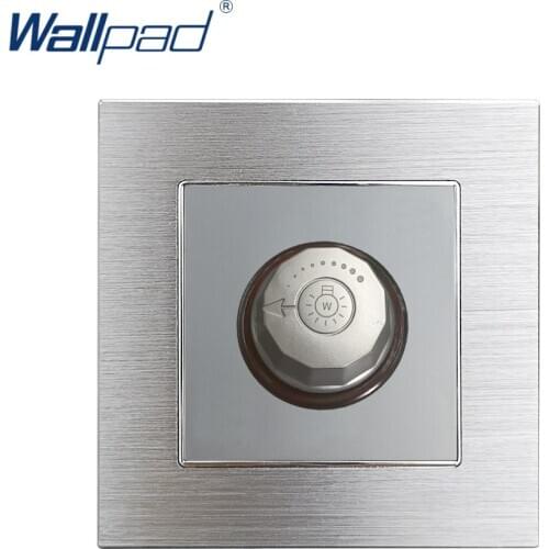 LED Dimmer Switches Wallpad Luxury Wall Light Switch Grey Aluminum Alloy Panel Knob Switches Interrupteur