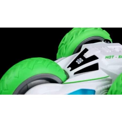 Three wheeled children electric car toys double sided flip trolley remote control stunt car