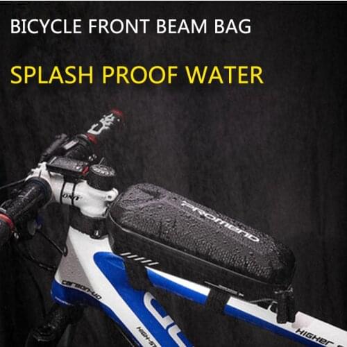 Water splashing proof front beam bag rear tail bag 7 inch two way zipper PU surface stereoscopic non-soft collapse cycling bag