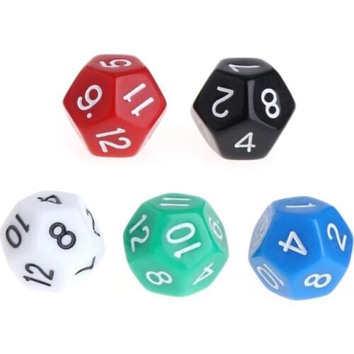 10pcs 12 Sided Acrylic Number Dice Family Party Bar Night Club Board Game