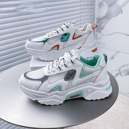 2021 Summer Womens Platform Sneakers Women Sports Shoes Designer White Sneakers Thick Sole Vulcanized Casual Shoes Basket Femme