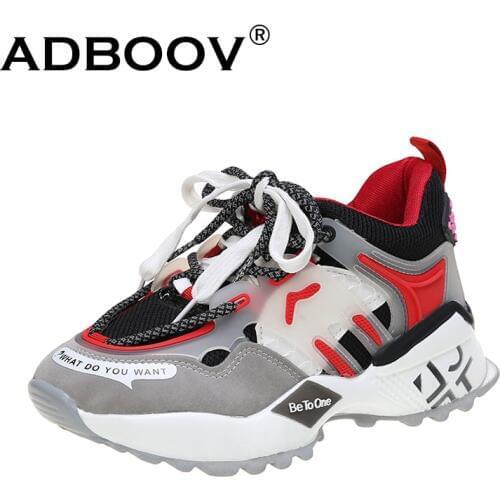 ADBOOV New Suede Fashion Women Sneakers Chunky Street Casual Shoes Trainers Female Footwear
