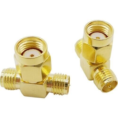 10pcs 3 Way Connector RP SMA Male to Dual RP SMA Female RF Adapter forOutdoor / Indoor Antenna / Signal Repeater RF connector
