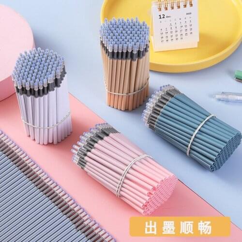 100PCS Mo Landi Series Press Gel Pen Refill 0.5mm Black Pen for Core Bullet Water-based Replacement Refill Stationary