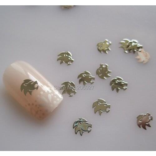MS254-1 100pcs Silver Cute Leo Constellation Metal Sticker Nail Art Metal Sticker Nail Art Decoration Non-adhesive Sticker