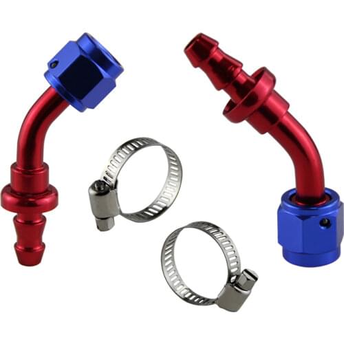 AN 4 AN 45 Degree Push On Oil Fuel Line Hose End Fitting