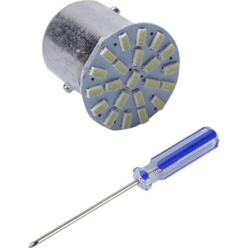 2 Pcs Accessories: 1Pcs White 1157 BAY15D 22 SMD LED Light Bulb Tail Light & 1Pcs Tri-Wing Screwdriver for Nintendo Wii
