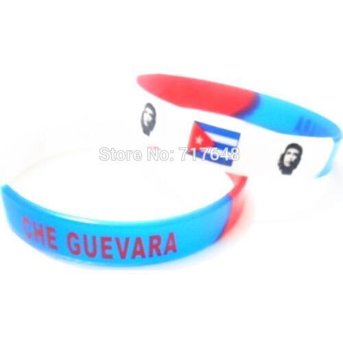 300pcs Che Guevara wristband silicone bracelets rubber cuff wrist band bangle free shipping by FEDEX