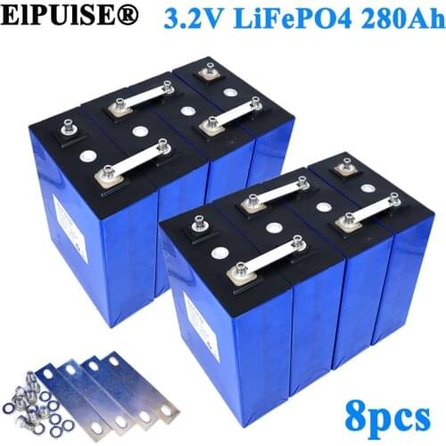 8pcs ElPUlSE 3.2V 280AH battery pack LiFePO4 DIY for 4S 12V 24V 36V E-scooter RV Solar Energy storage system Travel Batteries