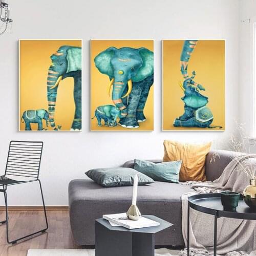 Abstract Elephant Canvas Paintings Retro Wall Art Prints Poster Living Room Decor Decorative Paintings On The Wall Home Decor