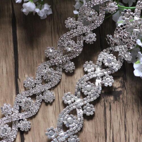 Free Shipping 10yards Rhinestone Chain Bridal Sash Rhinestone Trim Applique,Rhinestone Trimming DIY Accessories LSRT099-1